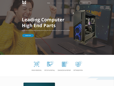 Design the MXG Gaming PC Website clean computer computersetup minimalist modern web page