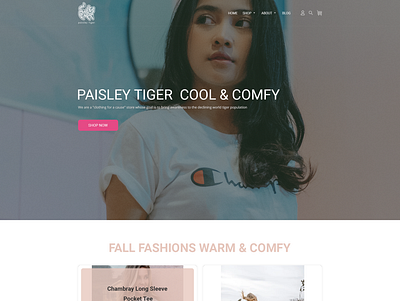Paisley Tiger Landing Page clean fashion landingpage minimalist simple tiger