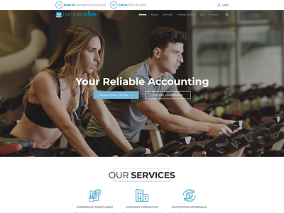 Compelling web re-design for accounting firm serving fitness bus accounting clean finance gym minimalist modern simple web page