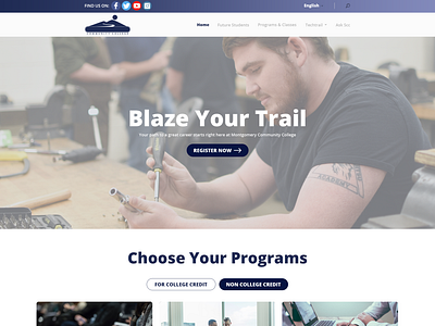 Community College Home Page Redesign with Excellent Design Brief