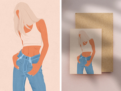 Some More Sexy Girl in Jeans girl girl illustration illustration jeans photoshop postcard sexy sexy girl