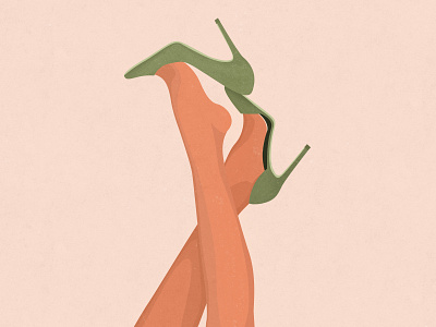 Woman Legs With High Heels Illustration