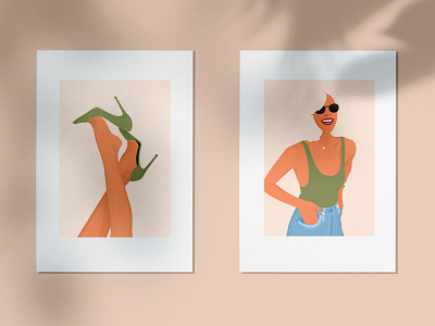 Ready to Print Illustrations - Sexy green series