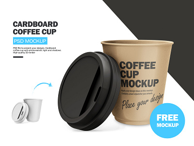 Cardboard Coffee Cup FREE PSD Mockup
