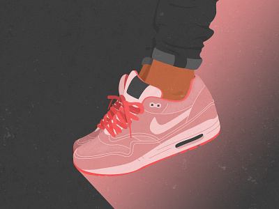 Pink Girl Sneakers Illustration