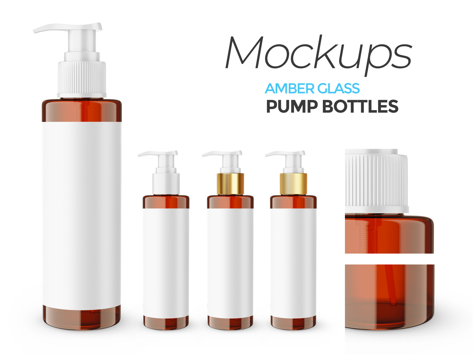 Amber Glass Pump Bottles Psd Mockup By Tsvetelina Hristova On Dribbble