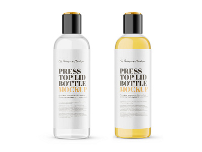 Press Top Bottles With Editable Lid - PSD Mockup