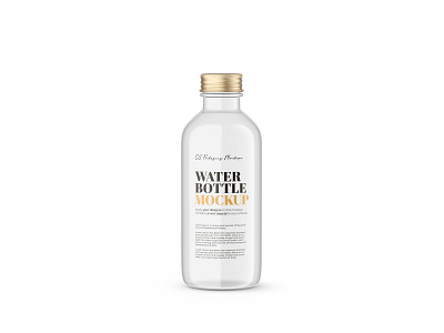 Water Bottle 5 3d render blender 3d bottle drink editable glass gold healthy metallic lid mineral mockup package photoshop product psd silver smart object template visualization water