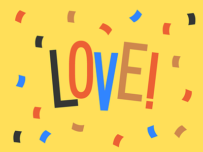 Love confetti font fun illustrator lettering love party type typography