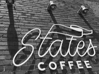 States Logo | Martinez Storefront coffee lettering letters logo monline script states states coffee storefront type typography