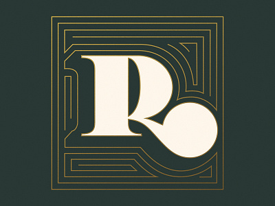Letter R cream gold green ivory letter letter r lettering serif type typography vector