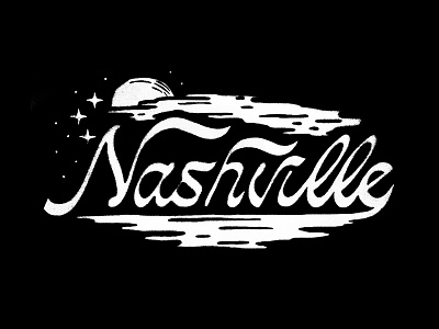 Nashville Night hand drawn hand lettering letter lettering nashville night script stars type typography vector