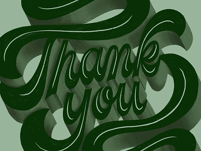 Thank You green hand lettering lettering natural retro type typography