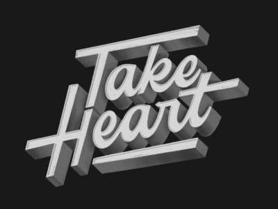 Take Heart hand drawn hand lettering hand type heart letter lettering script type typography vector