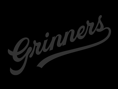 Grinners baseball grin hand drawn hand lettering hand type letter lettering script type typography vector