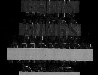 Beers and Wings beer black and white lettering type typography wings