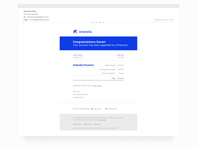 Daily UI - 017 - Email Receipt clean daily ui dailyui email email design minimal receipt