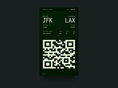 Daily UI - 024 - Boarding Pass 024 24 app app design boarding pass daily ui dailyui design figma minimal mobile sci fi space travel