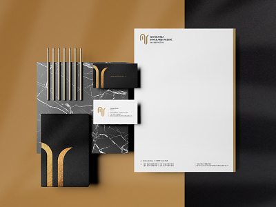 Law Office - Stationery design art black branding clean composition design gold graphicdesign law office logo logotype mockup mockups notebook photoshop print design shadows stationery texture visit cards