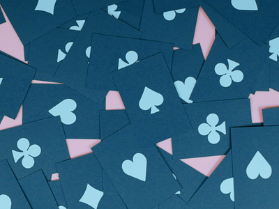 Spinning Cards animations art blue cards clean hand heart motion graphics movement paperart papercut pink playing cards short clip spinning stop animation top view transformation trick video