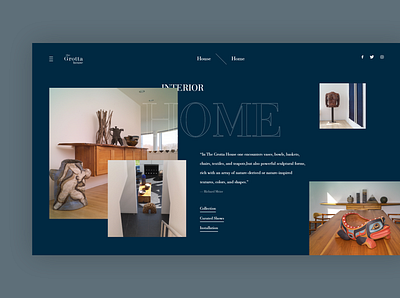 Interior Website Design blue collage dark interactive interior sophisticated web design webdesign