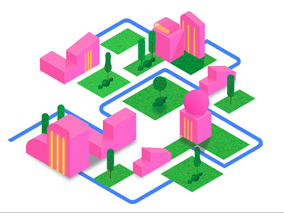 Isometric City Design app branding design graphic design illustration ui vector