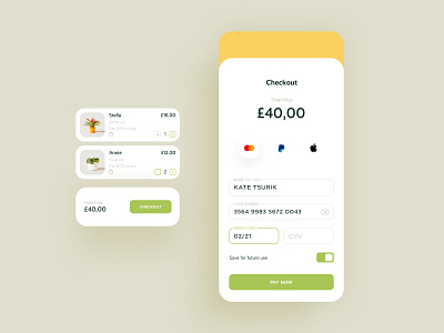 Daily UI #002 • Credit Card Checkout 002 card checkout challange dailyui mobile payment ui