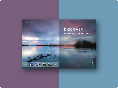 DailyUI #003 - Landing Page 003 blur daily ui daily ui 003 daily ui challenge ireland killarney lake landing page national park nature sunset ui challenge web ui