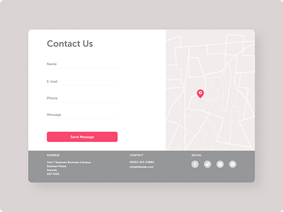 Daily UI 028 - Contact Us 028 clean contact form contact us daily ui daily ui 028 daily ui challenge dailyui interface design map minimal ui challenge ui design ui ux uiux web ui