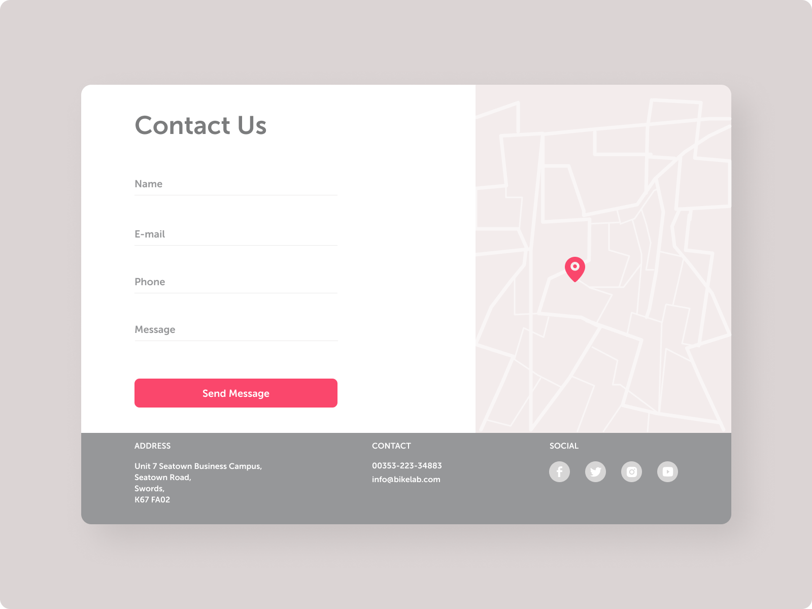 Daily UI 028 - Contact Us by Des Flaherty on Dribbble
