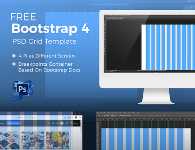 Bootstrap 4 - PSD Grid System bootstrap 4 grid system mockup psd mockups ui ux web web design website