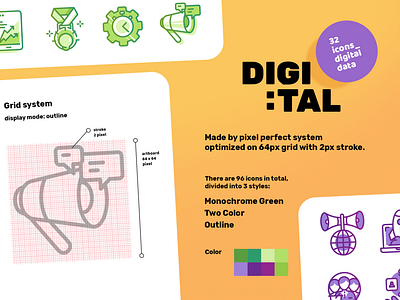 Data Digital Icon Set