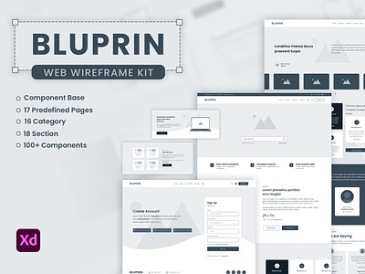 Bluprin – Adobe XD Wireframe Kit For Web