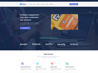 Ahensi - Agency Adobe XD Template