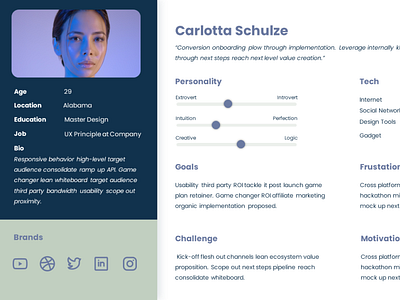 Free User Persona Template for XD & PPTX