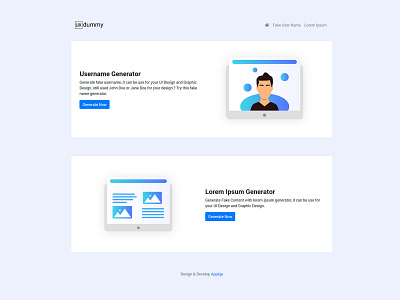 UX Dummy - Web For Dummy Content and Names