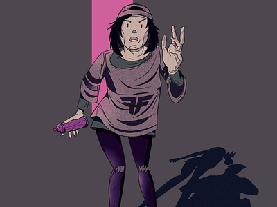 Caught in the act. adobe photoshop character design digital painting drawing girl illustration painting skaterculture