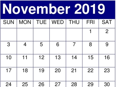 November 2019 Calendar Printable Design by Freecalendar Kart on Dribbble