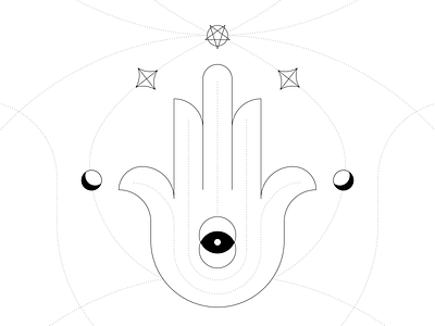 Khamsa hand illustration symbol