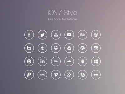 Freebie: iOS7 Style Social Media Icons