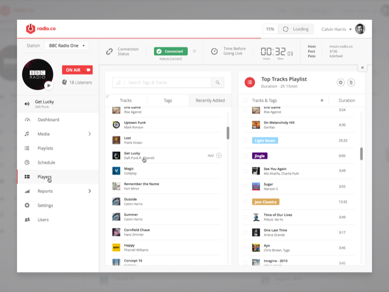 Radio.co App Playlist Builder by Roberts Ozolins on Dribbble