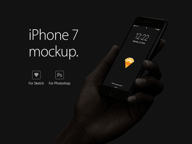 Freebie: iPhone 7 Mockup for Sketch and Photoshop by Roberts Ozolins on Dribbble