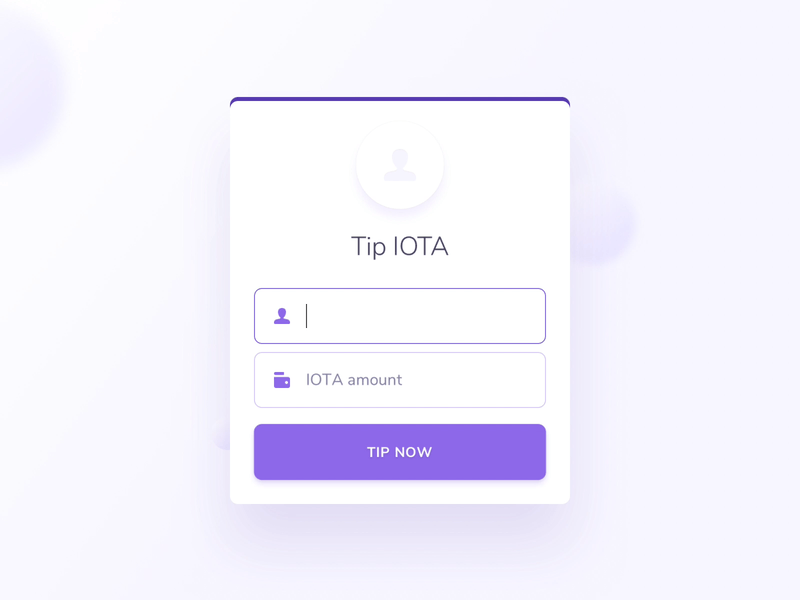 Tip IOTA Tip Screen animation app iota login motion design principle tip tipiota ui ux