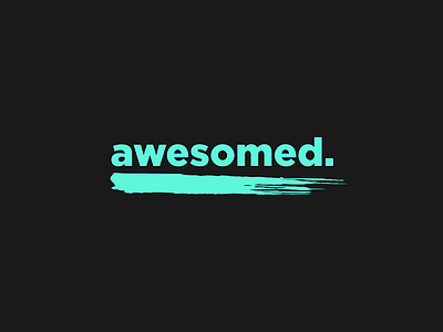 Awesomed. awesome black blog blue brand brush design graphic design green identity logo