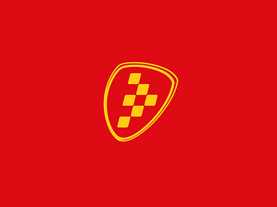 Car Club - Logo brand branding car club crest flag logo race red shield square yellow