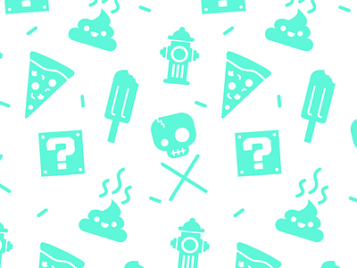 Awesomed - Icons emoji fire flat icon mario pattern pizza poop popsicle skull