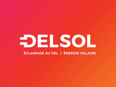 DELSOL - logo abstract brand branding gradient led light lighting logo minimal panel solar white