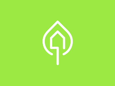 LTH Logo brand building condo construction green house leaf logo minimal outline real estate residential