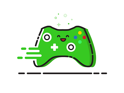 Xbox360 Controller cartoon character controller flat design gamer green happy icon mbe xbox xbox 360 xbox one