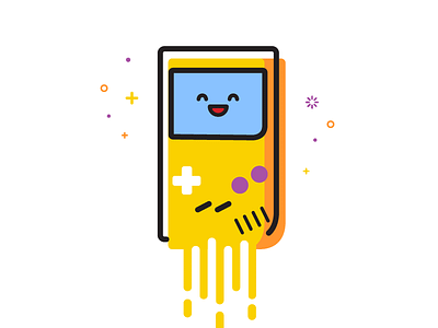Gameboy character flat gameboy happy icon illustration mbe nintendo video game yellow